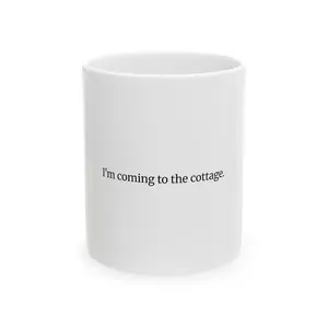 I'm coming to the cottage Heated Rivalry Shane Hollander Ilya Rozanov Black Font Mug Ceramic Coffee Cup 11oz 15oz