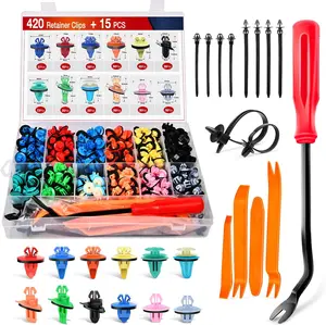 Nilight 420-Pieces Automotive Fender Flare Clips & Fastener Remover Kit, 12 Popular Sizes Moulding/Door Panel Clips for Toyota, Replacement Automotive Accessories for Vehicle Detailing & Interior Truck