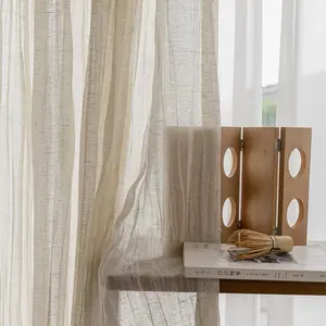 Japanese Pleated Curtain Panel, Lightweight Sheer Drapes, Perfect for Bedroom Living Room Office Decor, 1pc Rod Pocket Design, Net Curtains Window