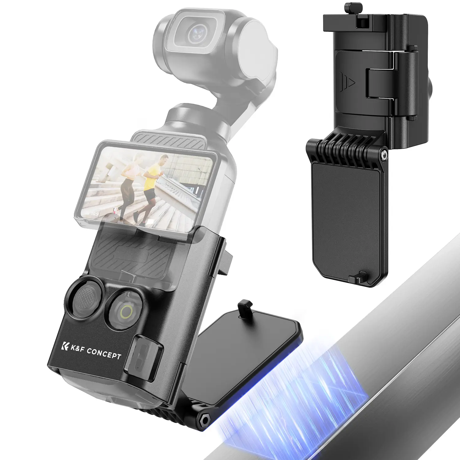 K&F CONCEPT Adjustable Magnetic Mount Camera Stand for DJI Osmo Pocket 3 - Desktop Support Base Bracket, Multi-Function Expansion Adapter Frame Accessories (Camera Not Included)