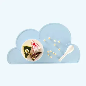 Cloud Shaped Cat & Dog Food Mat,Pet Feeding Mat,Contain Spills Protects Floors, Water-and Grease-Resistant ,Placemats for Cats Water Bowl, Pets Accessories