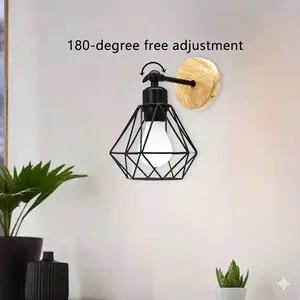 Vintage Wall Light, Industrial Iron Home Decor Lamp, Adjustable Angle, Suitable for Bedroom, Bedside, Restaurant, Bar, Cafe, Hotel