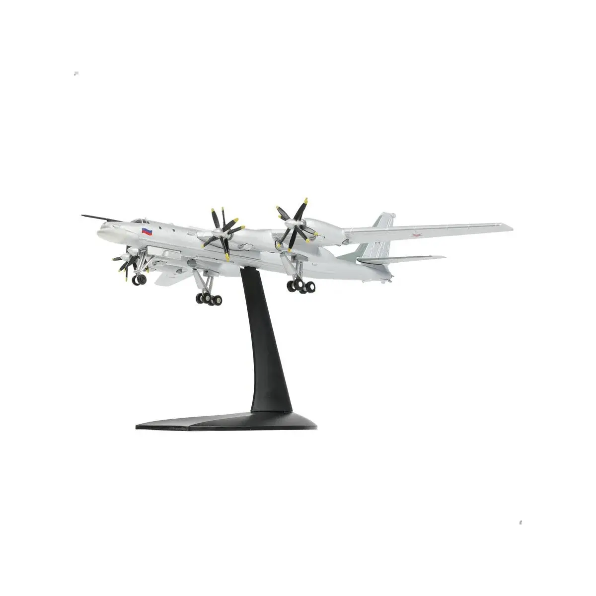 1:200 Scale Realistic Durable Alloy Cast Tupolev Tu-95 Bomber Collectible Diecast Toy, Military Enthusiasts’ Display, 12+ Years, 9.4x10x2.1 inches, Exceptional Detail, Detachable Bracket, Included Display Stand
