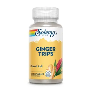 Solaray Ginger Trips Chewable Dietary Supplement - Travel Aid, Natural Edible Supplement for Healthcare and Fitness
