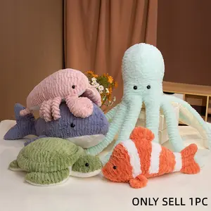Ocean Animal Plush Toy, Soft Stuffed Animal, Soft Skin-Friendly Sofa Pillow, Bed Headrest, Cartoon Kawaii Sea Life, Sleep Companion Gift for Kids