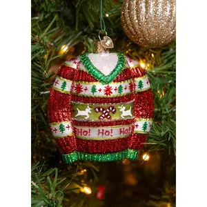 Ugly Christmas Sweater Glass Ornament