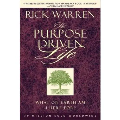 Bestselling Used Hardback Nonfiction Book - The Purpose Driven Life by Rick Warren (2002 Zondervan Edition, Self-Help, Spiritual Journey Guide, Simplify Life, Like New, +2 Bonus) - English, 334 Pages, 1.33lb, God’s Plan Insight, Discover God's Plan
