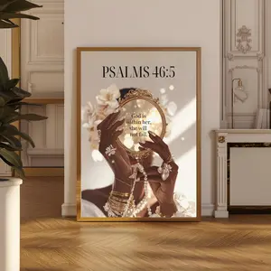 Printed Black Christian Wall Art Scripture , Bible Verse Matte Vertical Jesus Artwork Decor Poster Unframed, 5 Sizes (8x12 to 27x40 inch)