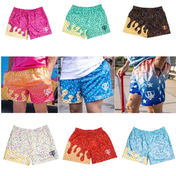 BASEBALL LIFESTYLE 101 Ice Cream Mesh Shorts | Athletic Shorts for Men and Women | Comfortable Sizes for Teens and Adults from S–2XL