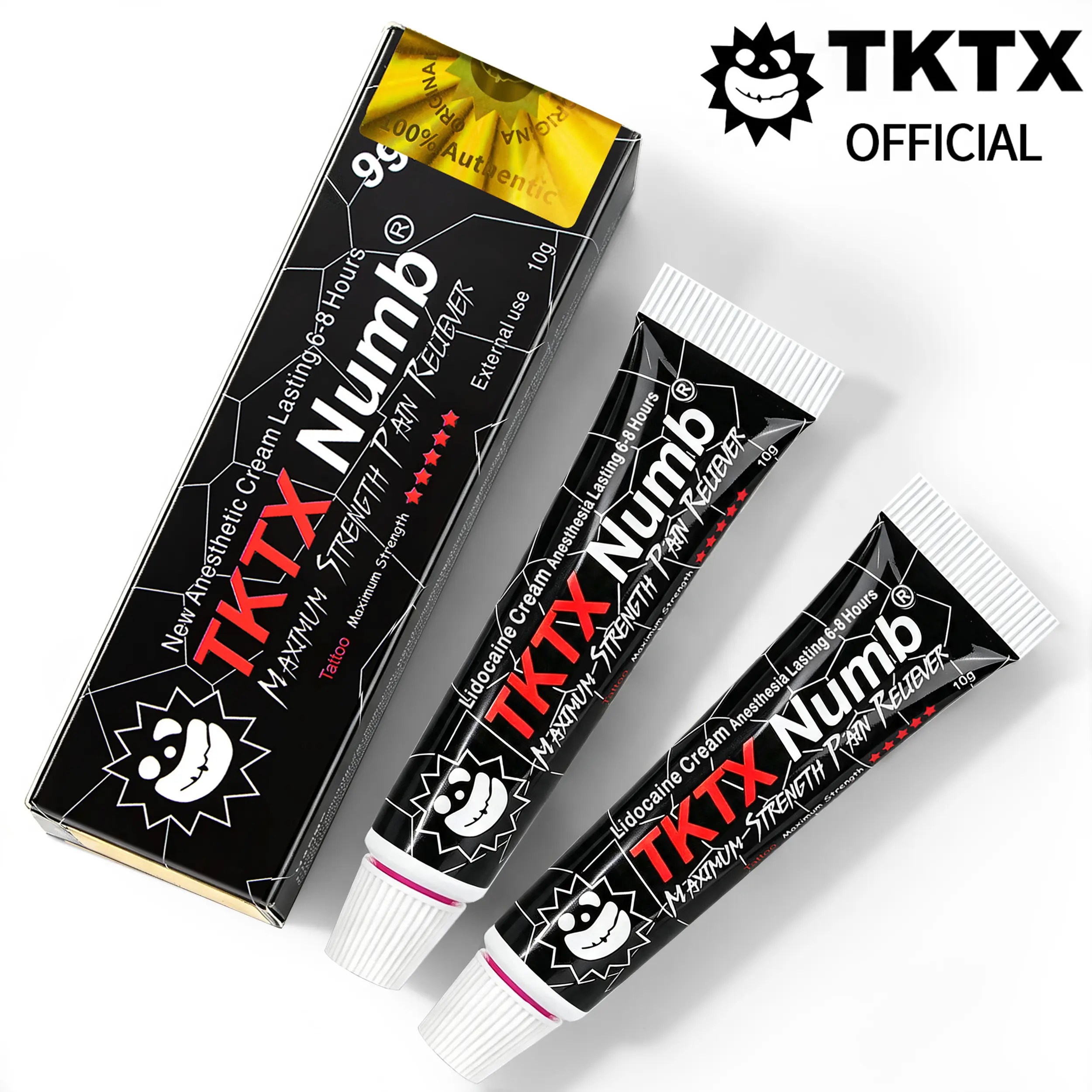 TKTX Tattoo External Cream - Black I 99.9% Limited Edition Very StrongI Tattoos I Laser Removal I Waxing I EyebrowThreading I Cosmetic Cream Tattoo Numbing Cream 10g.