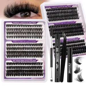 30D-100D Dense False Eyelash Set, 10-16mm D Curl for Natural Dramatic Look, Reusable Easy Self-Application with Mink Effect