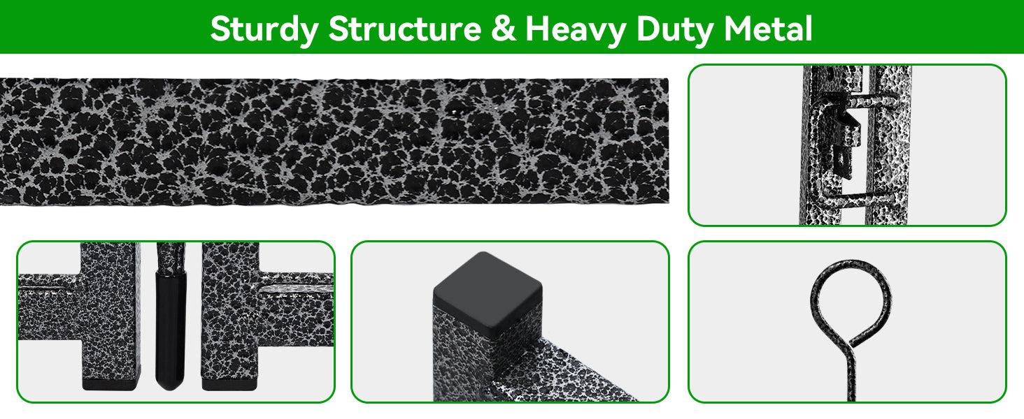 Dog Playpen Outdoor Extra Wide 12 Piece Panels Heavy Duty Anti-Rust Coating-Strengthened Dog Fence 40" Height with Doors Portable for RV Camping Yard, Total 32FT, 79 Sq.ft, Snowy Black PS781