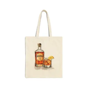 Professional Bourbon Taster Tote Bag | Bourbon Bottle & Glass Illustration