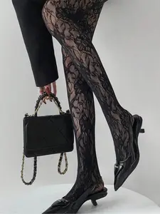 Women's Sexy Jacquard Slimming Stockings, Millennium Vintage Dark Pattern, Fashionable Versatile Thin Pantyhose, Casual Daily Wear Tights