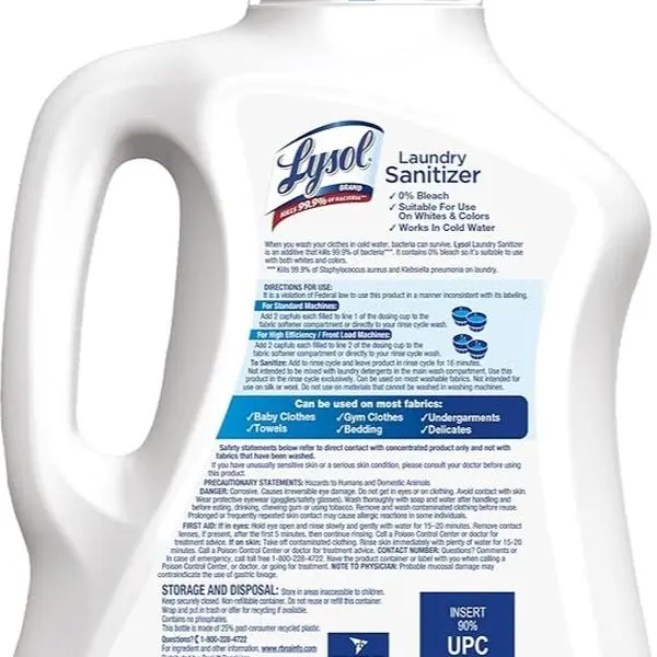 Laundry Sanitizer & Scent Booster, Laundry Detergent Additive, Color Safe Bleach Alternative, Laundry Odor Eliminator, Kills Bacteria & Viruses, Crisp Linen Scent, 90 Fl Oz