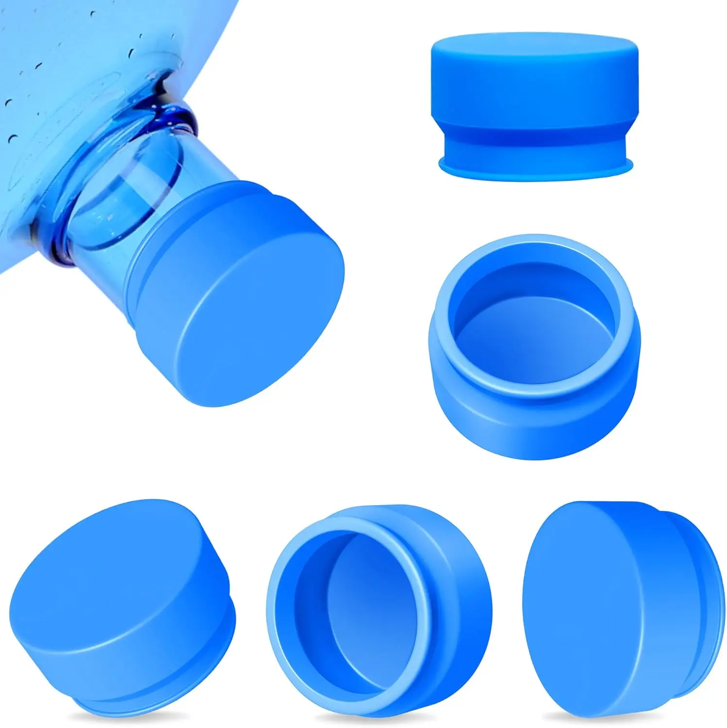 Upgraded 3 and 5 Gallon Water Jug Cap,   Replacement Cap, Non Spill Bottle Caps for 55mm Bottle Water Dispenser Caps (5)