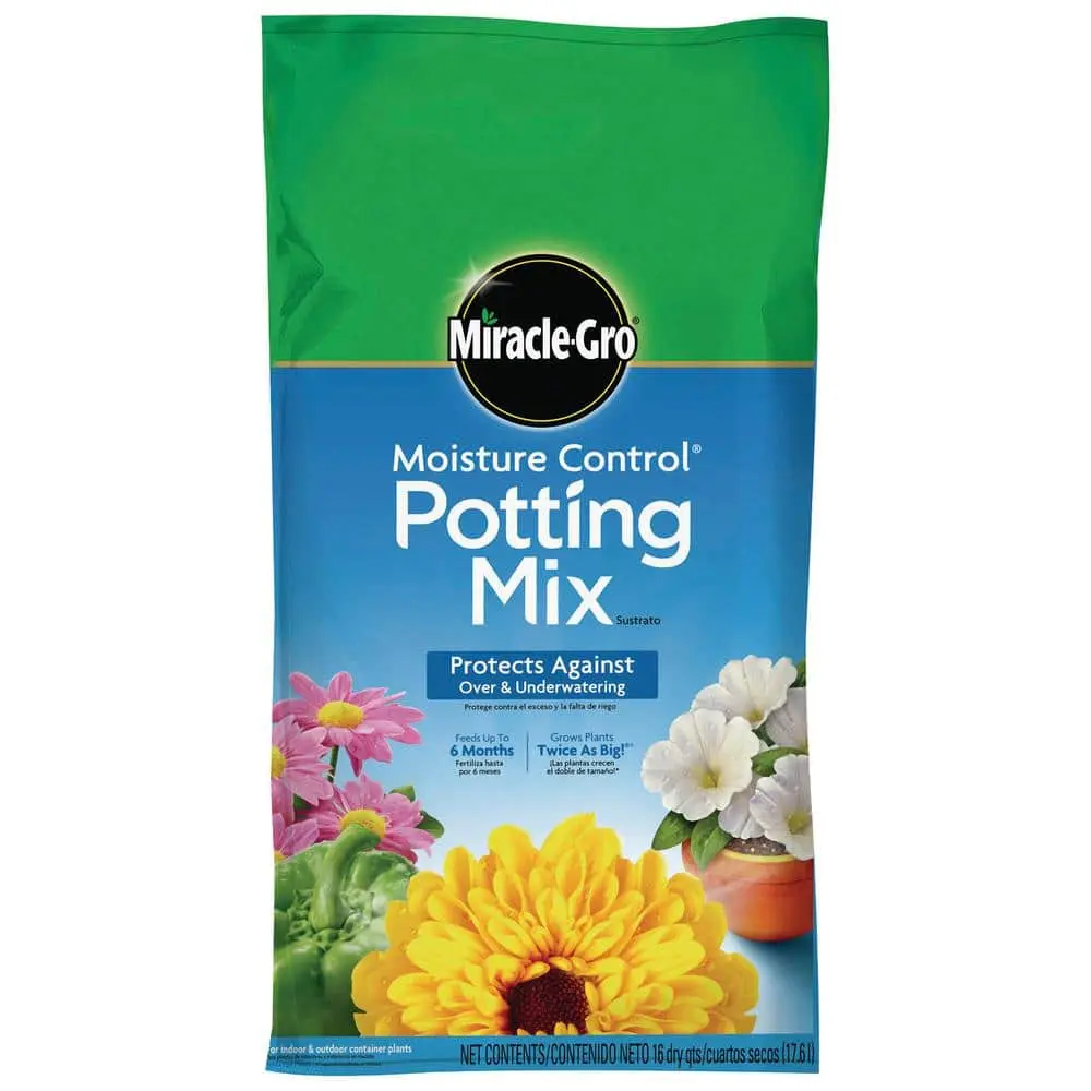 Moisture Control Potting Mix Soil 16 qt. For Container Plants, Protects Against Over- and Under-Watering