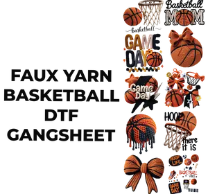 FAUX YARN BASKETBALL DTF GANGSHEET FOR SHIRTMAKING
