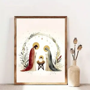 1 Pc Canvas Painting,Jesus Nativity Canvas Poster, Modern Art, Wall Art Canvas Painting, Bedroom And Living Room Wall Decoration, Kitchen And Corridor Wall Decora No Frametion, Modern Ideal Home Wall Decoration Gift, Perfect Christmas Gift