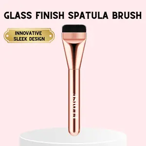 ROSE GOLD Glass Finish Spatula Brush - Innovative Sleek Design for Makeup and Foundation Application
