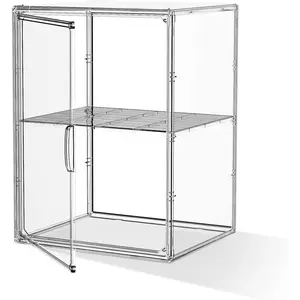 Clear Display Case, Stackable Plastic Storage Bins with Shelf, Figure Figurine Hobby Display Case with  Lid, Large  Display Box for Collectibles, Figures, 1 Pack