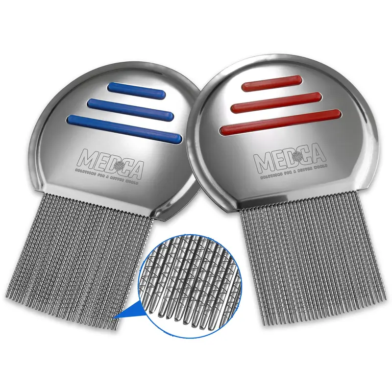 Stainless Steel Lice Comb - Gentle Hair Strand Grooming Tool for Daily Scalp Care, 7.7 in (19.5 cm) Travel-Friendly Hair Comb