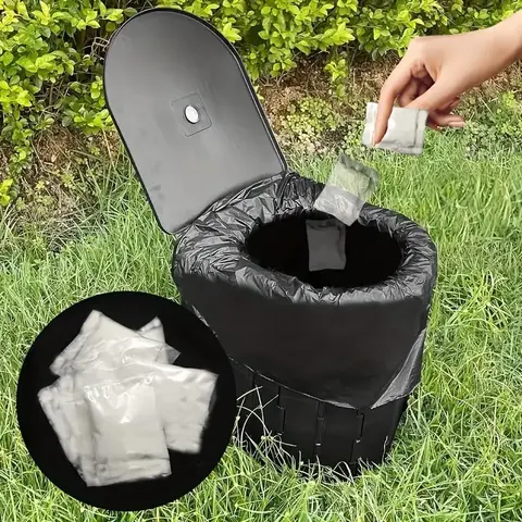 No need to unpack-Portable Fast Absorbing Toilet Powder, 1/5/10/25/50 Pieces, Outdoor Emergency Use, Camping Toilet Bowl, Outdoor Travel Potty, Travel-Friendly Gel