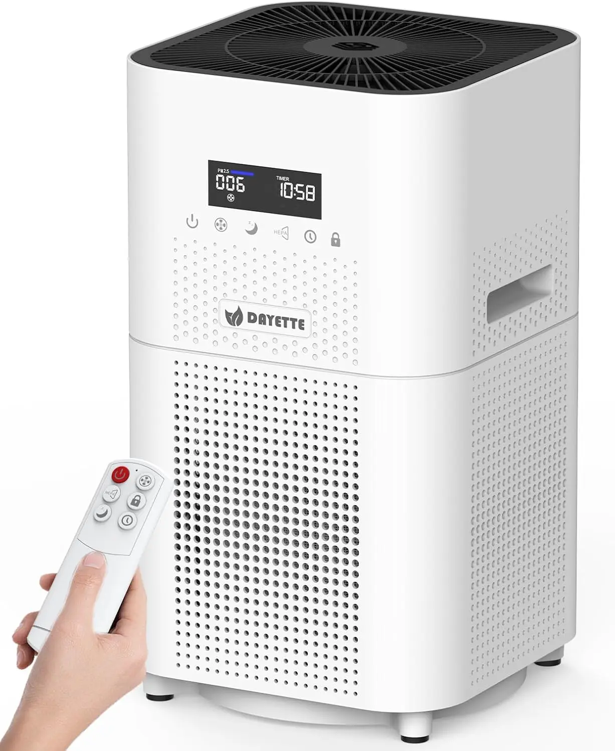 Air Purifiers for Home Large Room up to 3000 Sq Ft, Upgraded H14 Ture Hepa Air Filter, Air Purifier with Air Quality Monitor, 22dB Sleep Mode fan portable