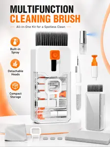 Portable Electronics Cleaning Kit for Earbuds, Keyboard, Phone Screen, Laptop, Camera Lens & Charging Port, Multi-Tool Dust Cleaner