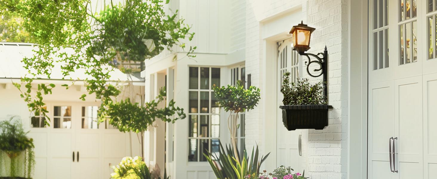Hoodink Solar Post Light With Planter, Room Decor For Easter Wedding Decorations, Black Post Light, 2 In 1 Outdoor Solar Post Light For Porch Front Door Patio Roadside Decoration Hoodink Solar Post Light With Planter, Room Decor For Easter Wedding Decorations, Black Post Light, 2 In 1 Outdoor Solar Post Light For Porch Front Door Patio Roadside Decoration