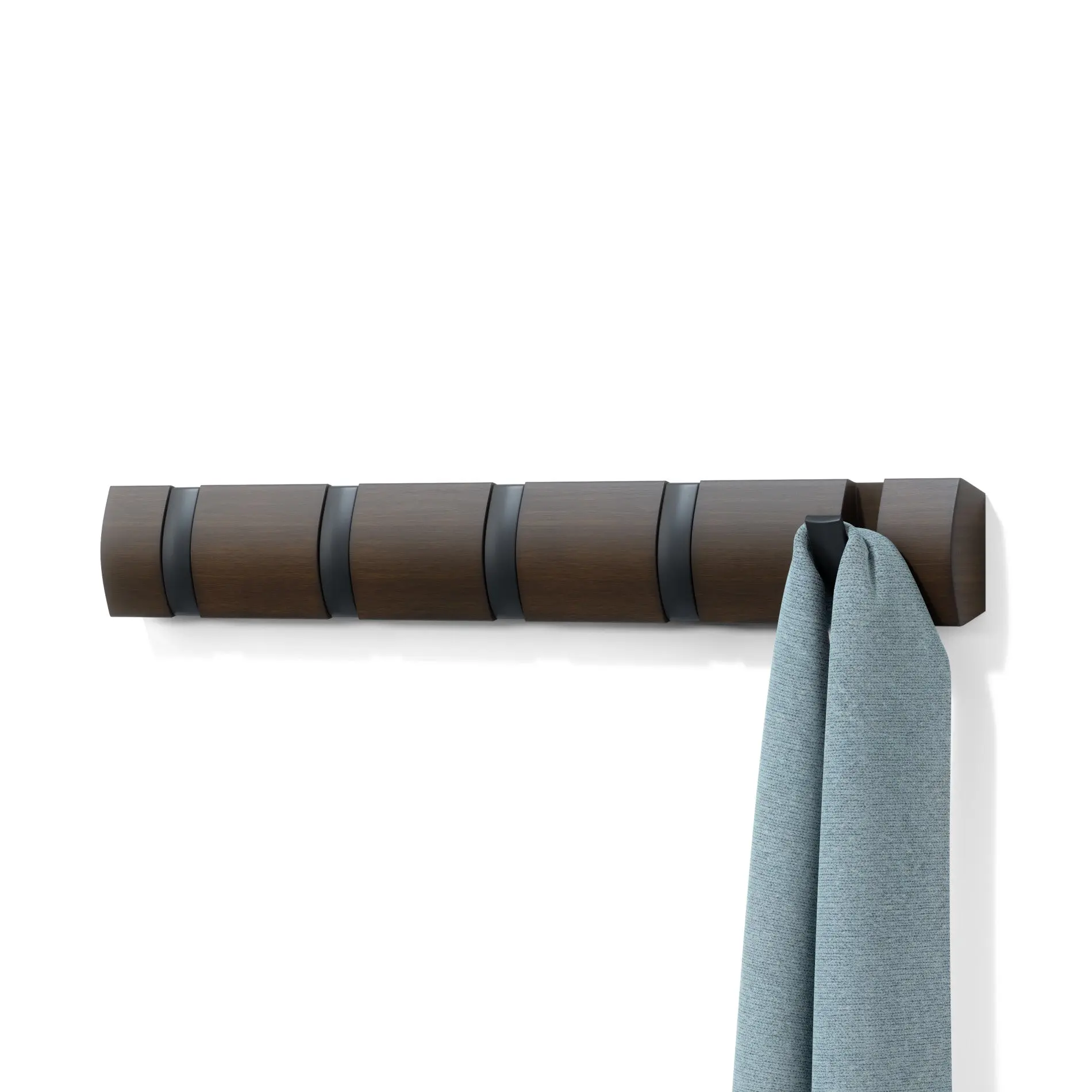 Umbra Flip 5 Wall Hook, Wall Mounted Coat Rack with Flip-Down Hooks, Space-Saving Design - Choose Your Pack