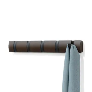 Umbra Flip 5 Wall Hook, Wall Mounted Coat Rack with Flip-Down Hooks, Space-Saving Design - Choose Your Pack