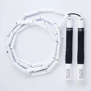 Elite Jumps Heavy Beaded (1/2 lb) Jump Rope - Unbreakable 8" Long Handles and 2" Shatterproof Beads - Designed for Beginners or Pros - Heavy Beaded Exercise Jump Rope