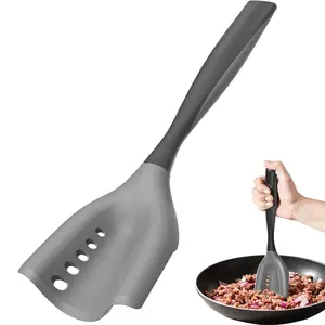 Mincing Spatula Meat Chopper, Hamburger Grinder, Premium Heat Resistant Smasher for Ground Beef, Potato Mix Tool, Meat & Poultry Tenderizers-Black