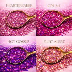 Reese & Riley Co. Holographic Bundle- set of 4 Premium Glitter Chunky Mix for Resin Art Tumblers Nails Freshies Slime DIY Crafts Kids Art Projects High Shine Finish