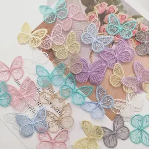 Embroidered Butterfly Appliques, Mixed Colors Fabric Patches, DIY Handmade Crafts, Clothing Accessories & Decorations