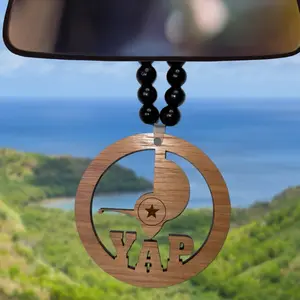 Yap Ornament - 1/4 Inch Thick Wood Cherry Hickory Mahogany Unfinished 4 inches & 4.5 Inches Stylish Accessory