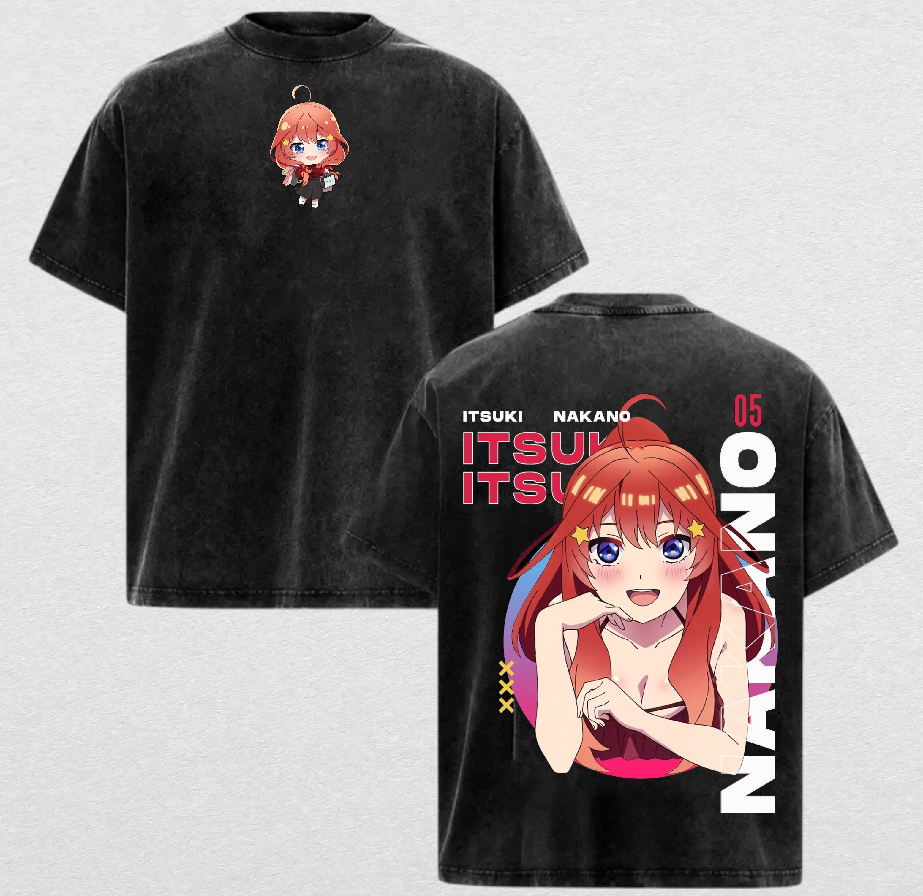 Itsuki Nakano | Quintessential Quintuplets Washed Tee Streetwear Hoodie “Stubborn Scholar Food Dreamer Bonds of Family” — For Anime Fans For Drops That Radiate Timeless Spirit