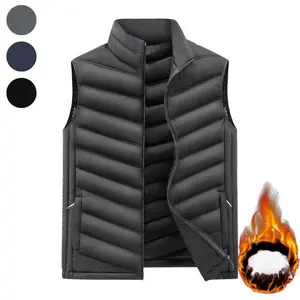 Men's Stand Collar Puffer Vest | Autumn Winter Quilted Style, Slim Fit Trendy Cotton Outerwear winter warm vest Menswear Stylish