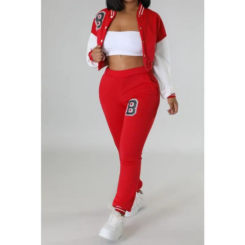 Bad & Bougie Letterman Jacket Set