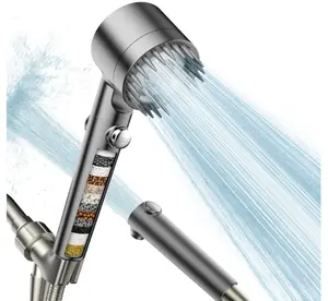 Filtered Shower Head with Handheld, High Pressure Water Flow and Multiple Spray Modes Shower Head with Filter, Power Wash for Hard Water, Showerhead with ON/OFF Switch for Pets Bath