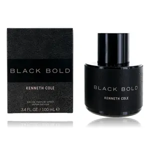 Kenneth Cole Black Bold Men's EDP Spray - 3.4 oz (3 to 3.9 fl oz), with Crisp Top Notes, Citrus, Black & Blonde Woods, Smoky Body