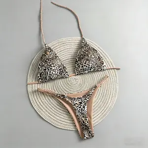 Vimod Braided Bikini Triangle Bag Swimsuit New Women's Bikini Split Print Swimwear Fashion G-string Beach Holiday