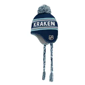 Seattle Kraken Youth Jacquard Tassel Knit Pom