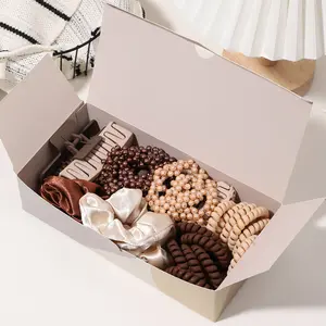 30PCS Coffee SERIES Ladies Hair Gift Box: Satin Scrunchies Telephone Cord Hair Ties Faux Pearl Hair Ties Hair Clips | Elegant Neutral Design For Daily/Dates/Gifting All-In-One Hair Accessory Set  #CoffeeHairKit #LadiesHairEssentials