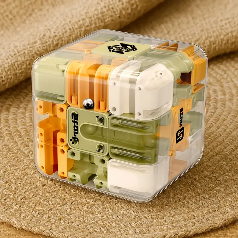 3D Maze Cube Game, Brain Teaser Toy with Interlocking Layers & Rotating Mechanism, Educational Puzzle for Kids