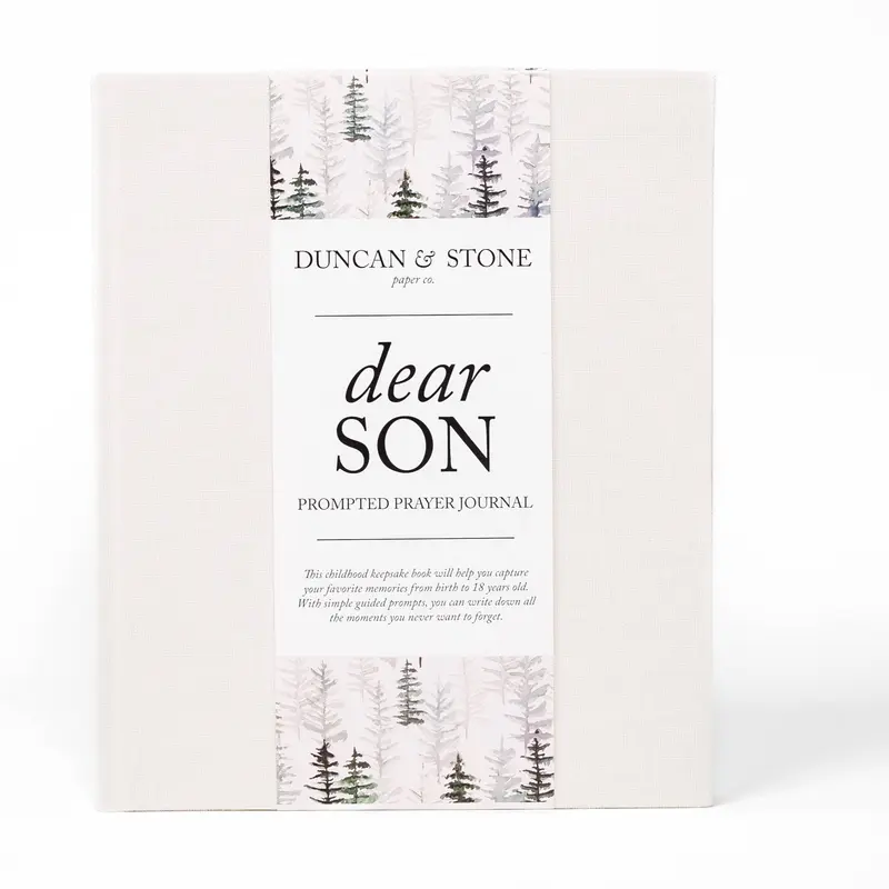 DUNCAN & STONE PAPER CO Guided Notebook - Dear Son Childhood Prayer Journal for Children, Capture Favorite Memories, Classic Finishes (Office Stationery)