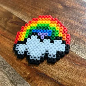 Rainbow Perler Keychain