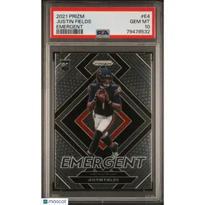 2021 Panini Prizm Emergent Justin Fields Rookie E4 PSA 10 GEM MINT Chicago Bears
