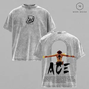 Vintage #Portgas D. Ace One Piece Anime Double Printed Washed Tee Unisex Oversize Anime Manga Acid Washed Lightweight Cotton T-Shirt, Oversize Shirt, Gift for fan, for him, for her, Vintage Outfit KJP